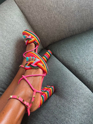 KELIS Rainbow Rope Platform Sandal