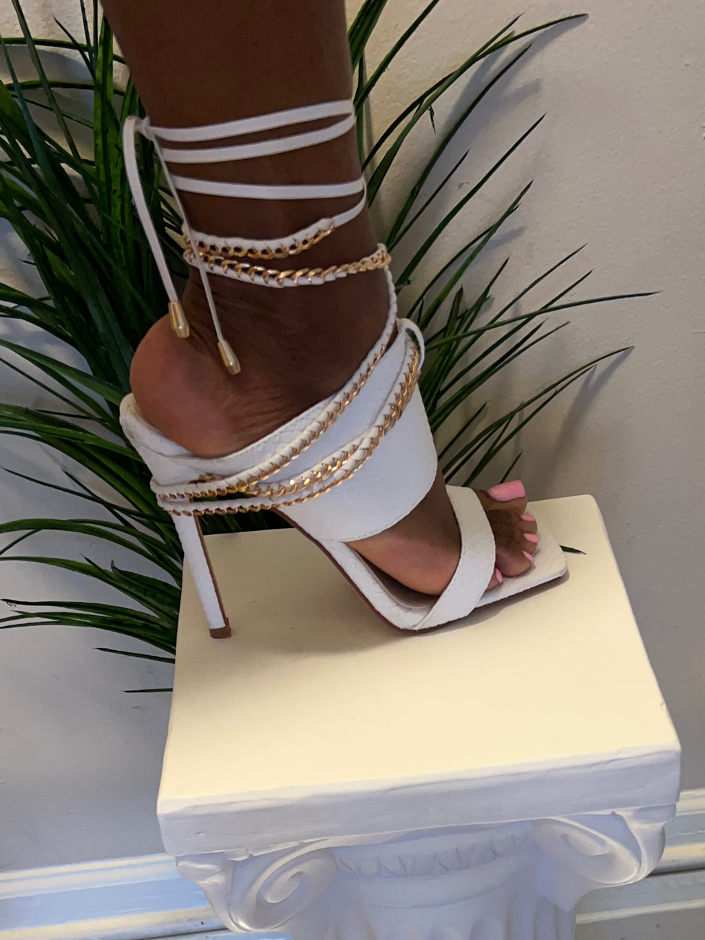 BOA White snake heels